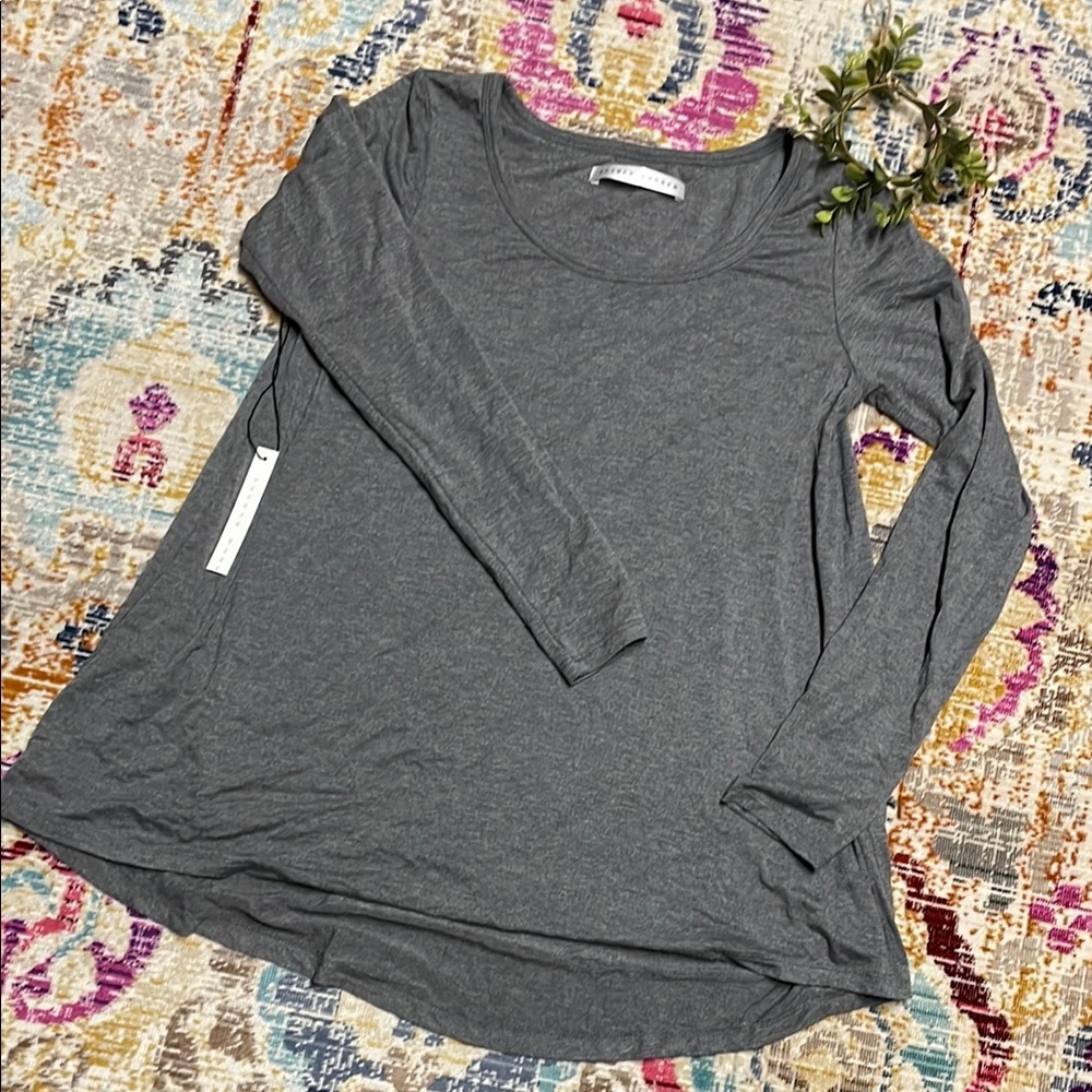 Susana Monaco Tunic Top Womens Small Gray Minimalist Classic Basic